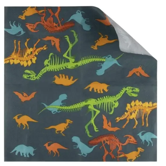 Juvale 100-Pack Gray Disposable Paper Napkins for Dinosaur Party Supplies (6.5 x 6.5 in) image {3}