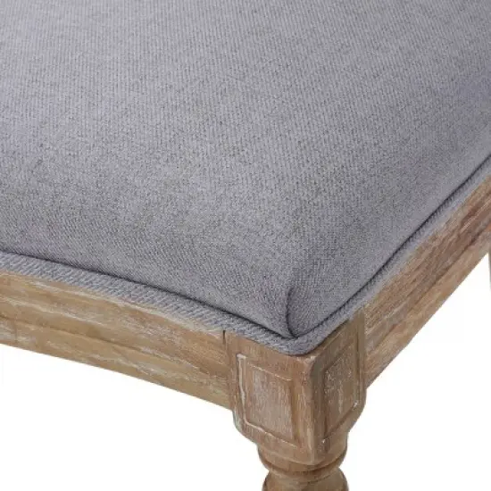 Set of 4 Phinnaeus French Country Fabric Dining Chairs Light Gray/Natural - Christopher Knight Home image {8}