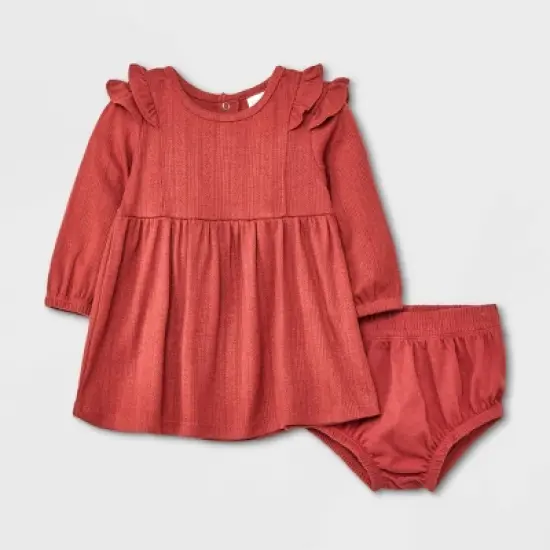 Grayson Collective Baby Girls' Solid 2pc Top & Bottom Set - Red image {3}