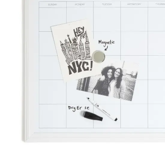 U Brands 17"x23" Thin D&eacute;cor Frame Dry Erase Calendar White image {5}