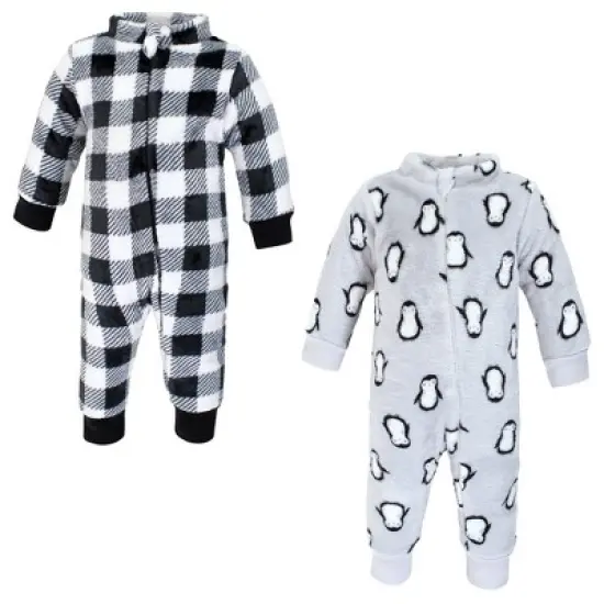 Hudson Baby Infant Boy Plush Jumpsuits, Gray Penguin image {6}