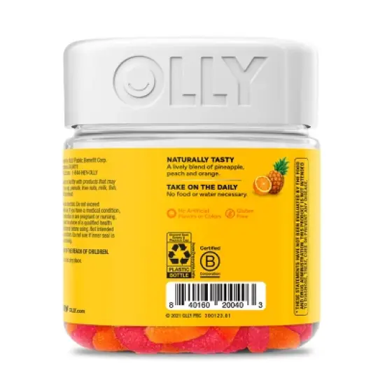 OLLY Hello Happy Gummy Worm Supplements with Vitamin D and Saffron - 60ct image {4}