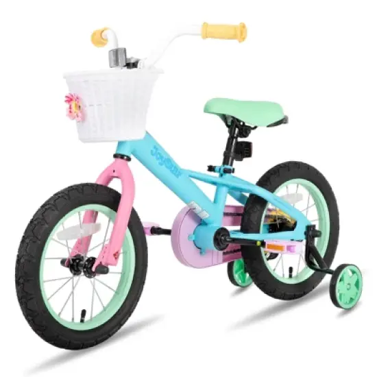 JOYSTAR Kids Bike for 2-7 Years, 12" 14" 16" Girls Toddler Bicycle with Training Wheels & Coaster Brake, Rainbow Bike, Macarons image {3}