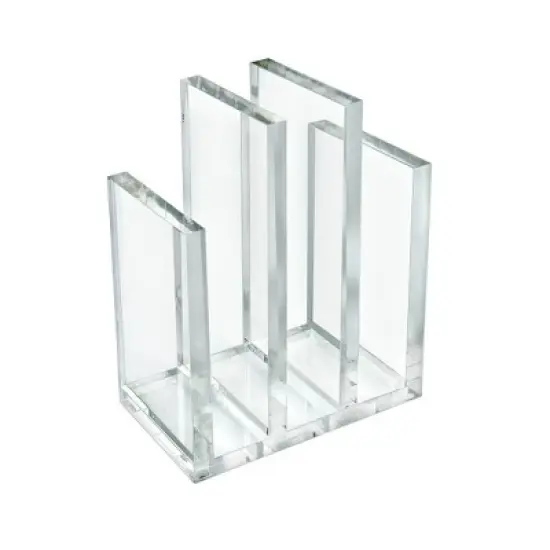 Azar Displays Clear Acrylic Bookend and Desk File Sorter, Acrylic, 1-Pack image {7}