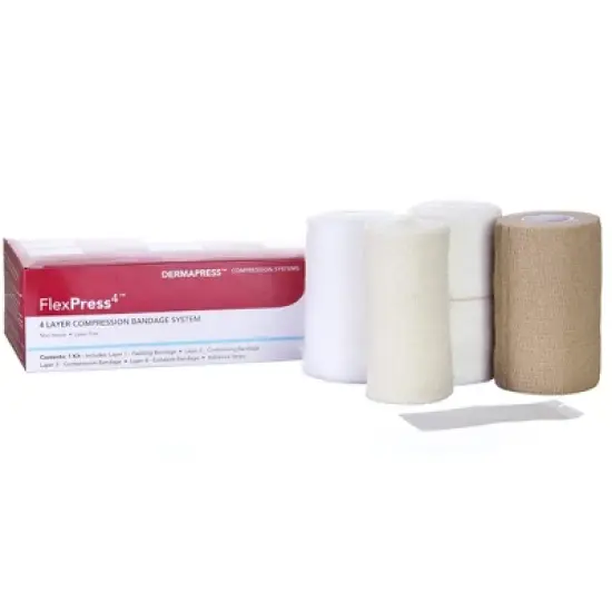 FlexPress4 Elastic 4 Layer Compression Bandage System Brown NonSterile Multiple Sizes 1 Ct image {3}