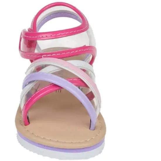 Rampage Toddler Girl's Strappy Open-Toe Ankle Strap Flat Sandals with Clear Vinyl Straps image {3}