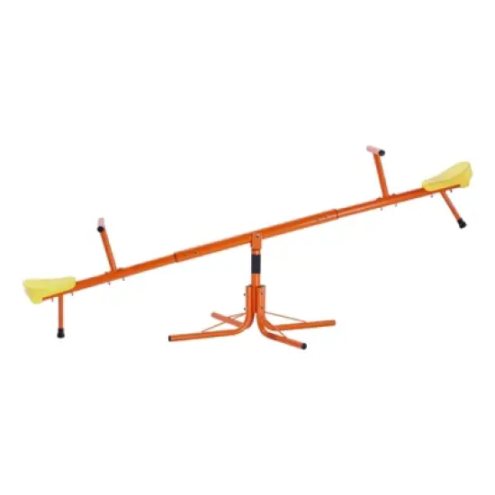 VEVOR Kids Seesaw, 100 lbs Load Capacity per Seat, Sit and Spin Teeter Totter, Swiveling 360 Degrees Rotating for Aged 3+, Orange&Yellow image {8}