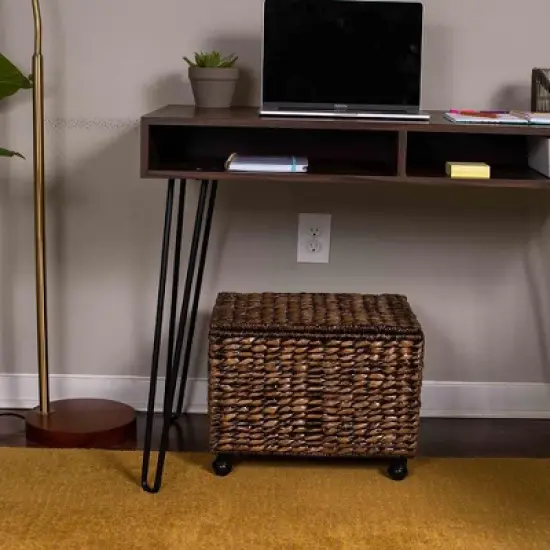 BirdRock Home Rolling Legal Letter File Organizer with Lid for Office - Brown Wash image {4}