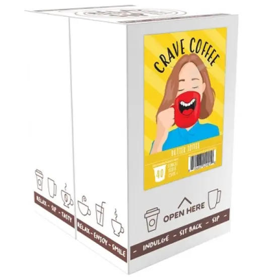 Crave Beverages Butter Toffee Flavored Coffee Pods,for Keurig Brewers, 40 Count image {1}
