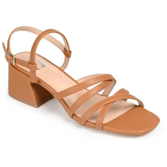 Journee Collection Womens Kempsy Open Square Toe Block Heel Sandals image {12}