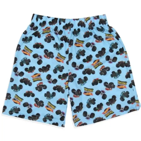 Hot Wheels Boys' Monster Trucks Toys Tossed Print Sleep Pajama Set Shorts Multicolored image {4}