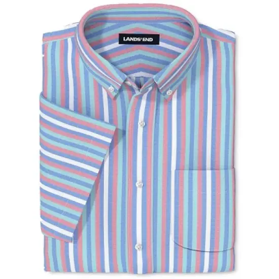 Lands' End Lands' End Men's Traditional Fit Short Sleeve Comfort-First Sail Rigger Oxford Shirt image {1}
