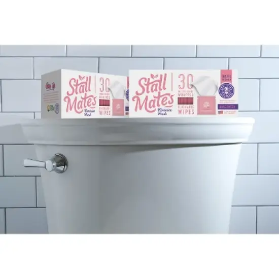 Stall Mates Feminine Fresh: 30 on-the-go flushable wipe singles (PH-Balanced) image {3}