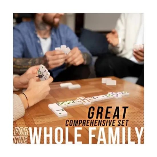 University Games Double 9 Chickenfoot Dominoes Board Game: Educational Party Game for 1-8 Players, Includes Storage Tin image {12}