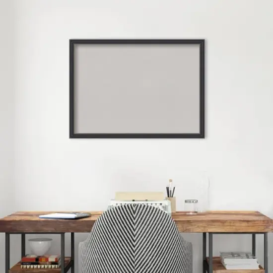 30"x22" Stylish Wood Frame Cork Board Black - Amanti Art image {6}