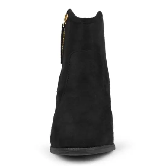 Journee Collection Womens Link Outside Zip Stacked Heel Booties image {5}