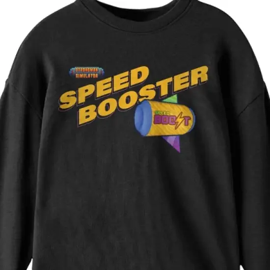 Strong Man Simulator Speed Booster Crew Neck Long Sleeve Black Youth Sweatshirt image {1}