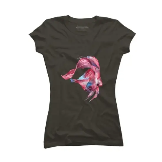 Junior's Design By Humans Betta Fish By GisaPizzatto T-Shirt image {6}
