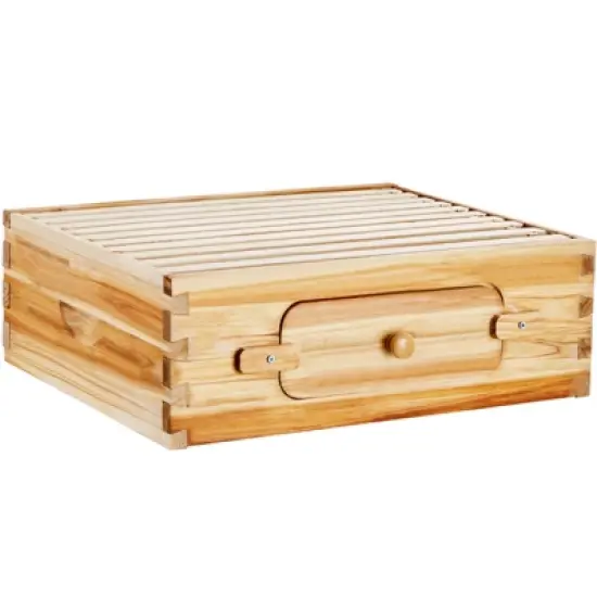 VEVOR Bee Hive Medium Box Starter Kit, 100% Beeswax Coated Natural Cedar Wood, Langstroth Beehive Kit with 10 Frames and Foundations image {8}