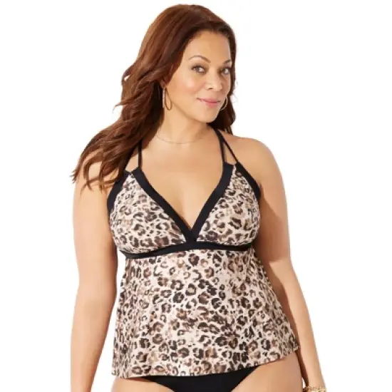 Swimsuits for All Women&rsquo;s Plus Size Loop Strap Tankini Top image {8}