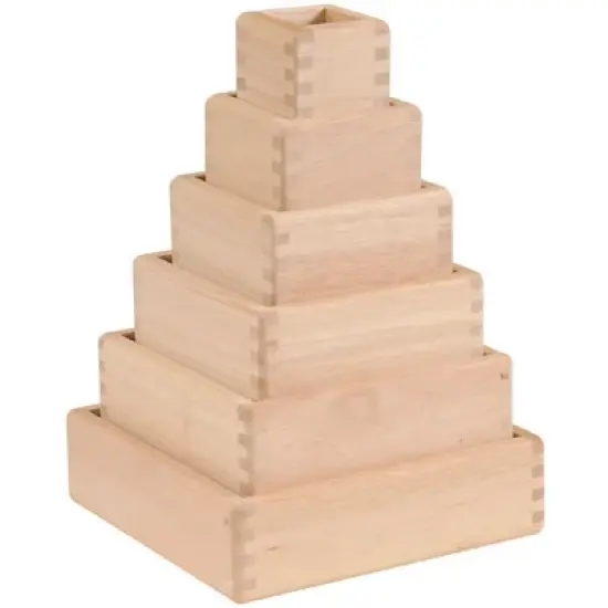 Guidecraft Stacking Transparent Rainbow Pyramid Set - 6 Pieces image {3}