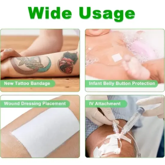 LotFancy Tattoo Aftercare Bandage, 2" x 13 Yards Roll, Waterproof Transparent Film Dressing image {6}