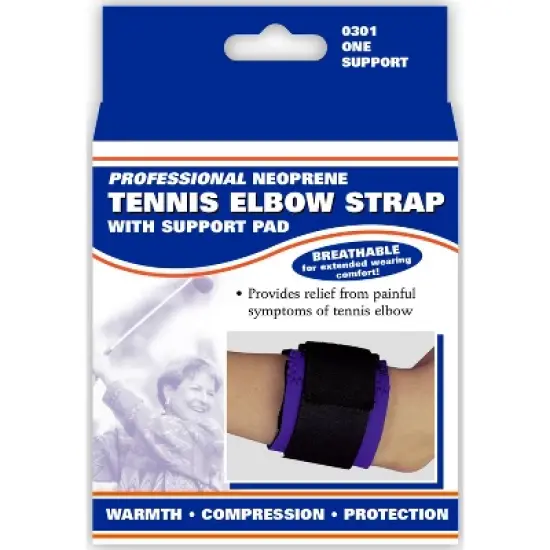 OTC Elbow Strap, Pressure Pad Compression, Neoprene, Black image {2}