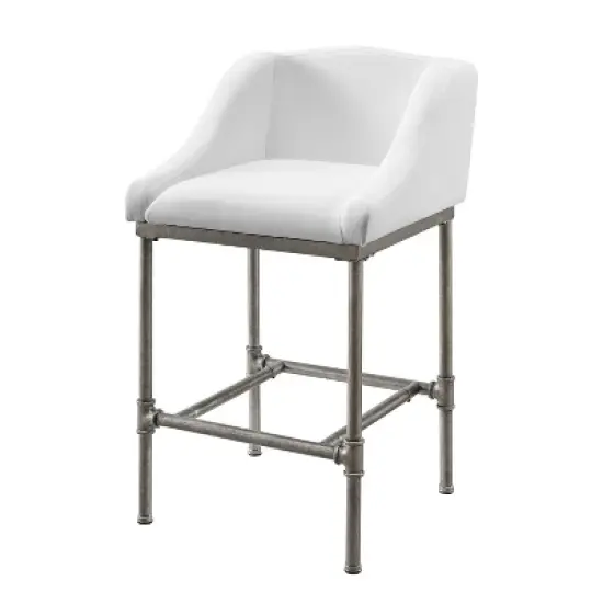 Dillon Metal Counter Height Barstool Textured Silver/White - Hillsdale Furniture image {3}