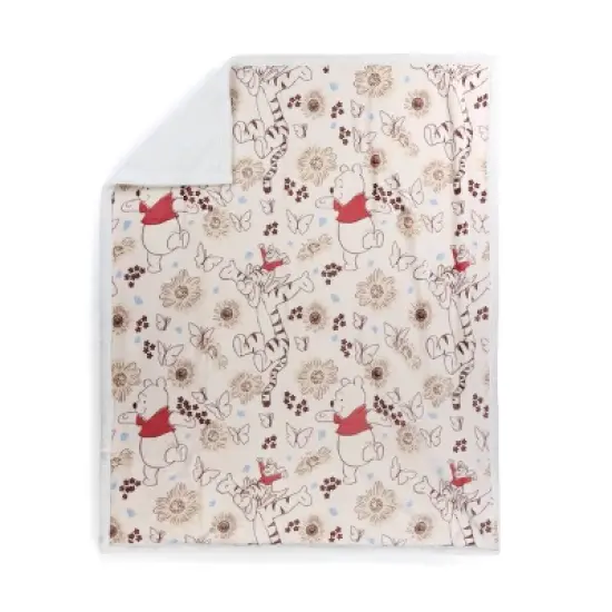 50"x60" Winnie the Pooh Faux Shearling Throw Blanket image {3}