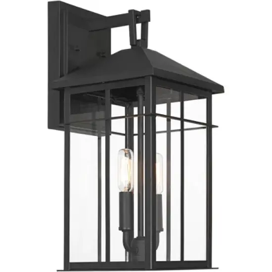 John Timberland Bernal 17 1/2" High Sand Black 2-Light Outdoor Wall Light image {4}