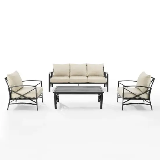 Kaplan 4pc Outdoor Sofa Set - Oatmeal - Crosley image {1}