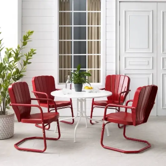 Ridgeland 5pc Outdoor Dining Set - Red - Crosley image {6}