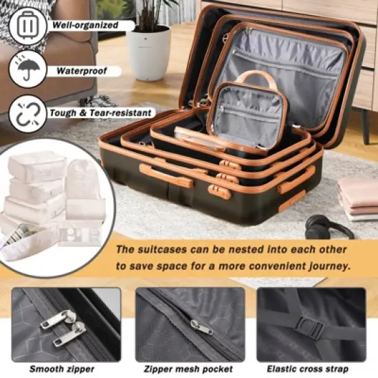 KTMBDW Luggage Set Carry on Suitcase with ABS+PC hardshell, Spinner Wheels & TSA Lock image {4}
