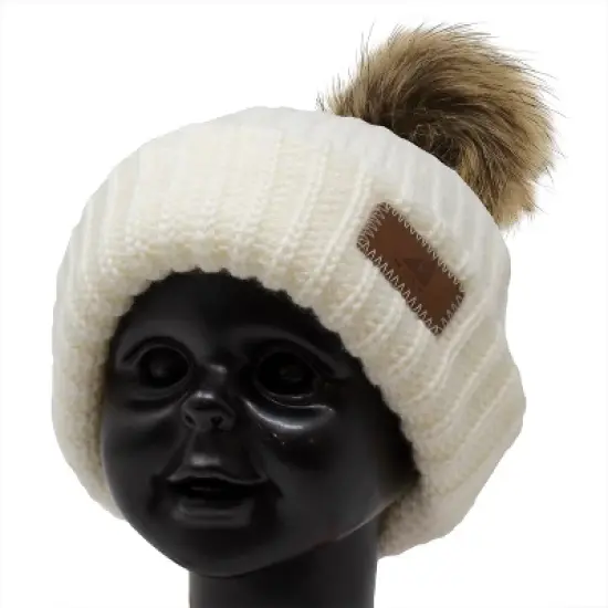 Arctic Gear Toddler Acrylic Ribbed Cuff Winter Hat with Pom image {2}