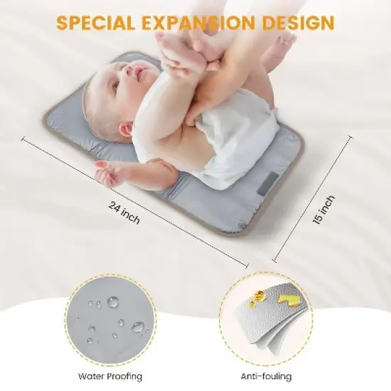 Itopfox Large Capacity Diaper Bag Backpack with Insulated Pockets, Changing Pad, Pacifier Case, and Anti-Theft Laptop Compartment for Women and Men image {6}