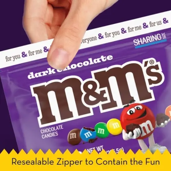 M&M's Dark Chocolate Sharing Size Chocolate Candies Pouch - 9.4oz image {6}