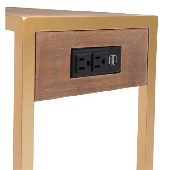 Iris Side Table Brown/Gold - ZM Home image {6}