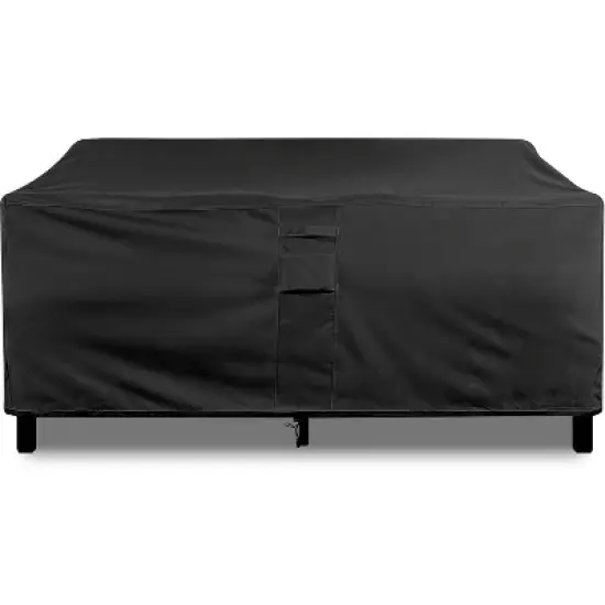Outdoor Loveseat Sofa Cover &ndash; Weatherproof, Water-Resistant Black Protective Cover for Patio Furniture &ndash; Heavy-Duty Outdoor Couch Cover image {8}