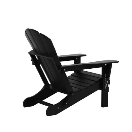 WestinTrends Malibu HDPE Outdoor Patio Folding Poly Adirondack Chair with Side Table (2-Piece Set) image {4}