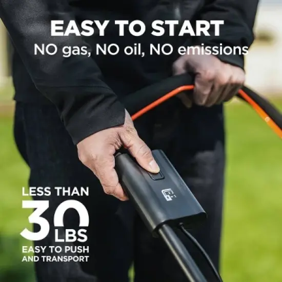 Litheli 20V 2 Amp U20 Cordless Brushless Battery Powered Walk-Behind Lawn Mower: Rechargeable, No Assembly, 13" Cut image {4}