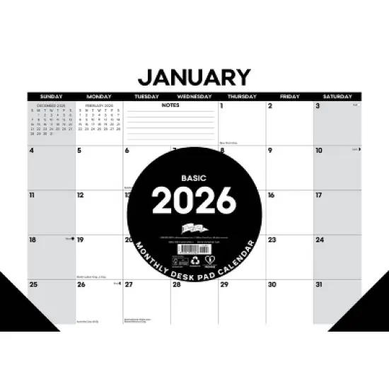 Willow Creek Press 17"x12" 2026 Basic Small Monthly Deskpad image {2}