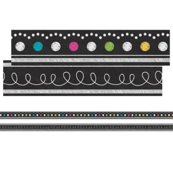 Teacher Created Resources&reg; Chalkboard Brights Double-Sided Ribbon Runner, 1.5" W, 45 Feet Per Pack, 3 Packs image {1}