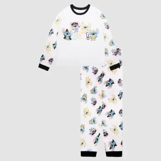 Men's Stitch Halloween 2pc Snug Fit Sleep Pajama Set - White image {1}