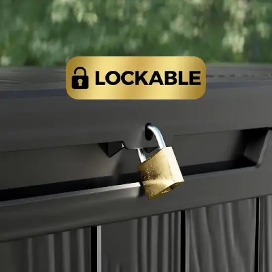 BI&SEA 100 Gallon lockable storage box, waterproof and UV resistant for outdoor mat storage, garden tool and swimming pool accessory storage image {6}