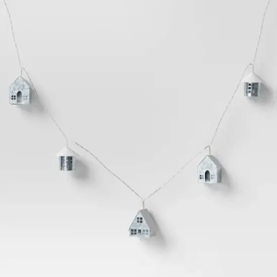 8ct LED Battery Operated Christmas Metal Village Novelty String Lights Warm White with Clear Wire - Wondershop&trade; image {2}