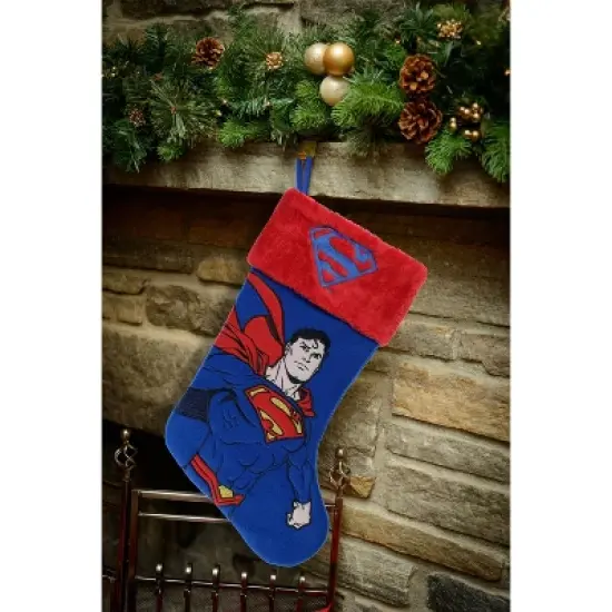 DC Comics Superman Applique Holiday Stocking 20" image {2}