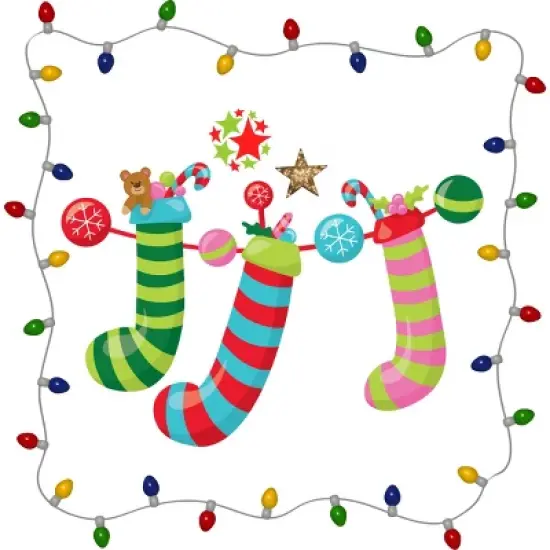 Men's Design By Humans Christmas Stocking with Christmas Lights By realdealclipart Tank Top image {1}