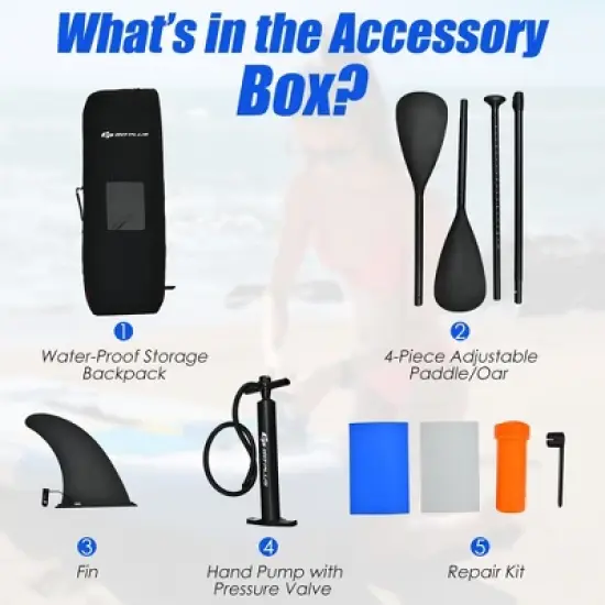 Costway 1 Person Inflatable Kayak Includes Aluminum Paddle with Hand Pump Green\Blue image {7}