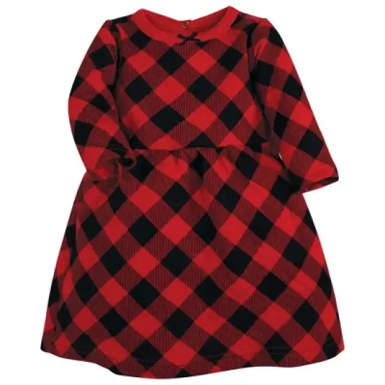 Hudson Baby Toddler Girl Quilted Cotton Dress and Leggings, Buffalo Plaid image {2}