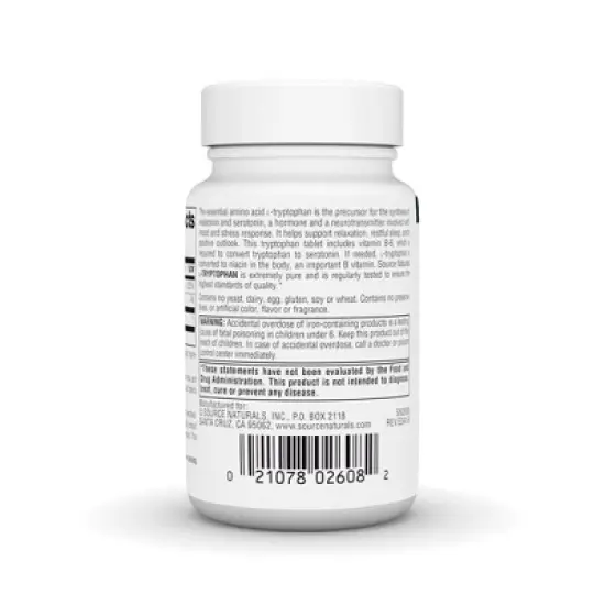 L-Tryptophan with Vitamin B-6 1000 mg by Source Naturals, Inc.  -  30 Tablet image {2}